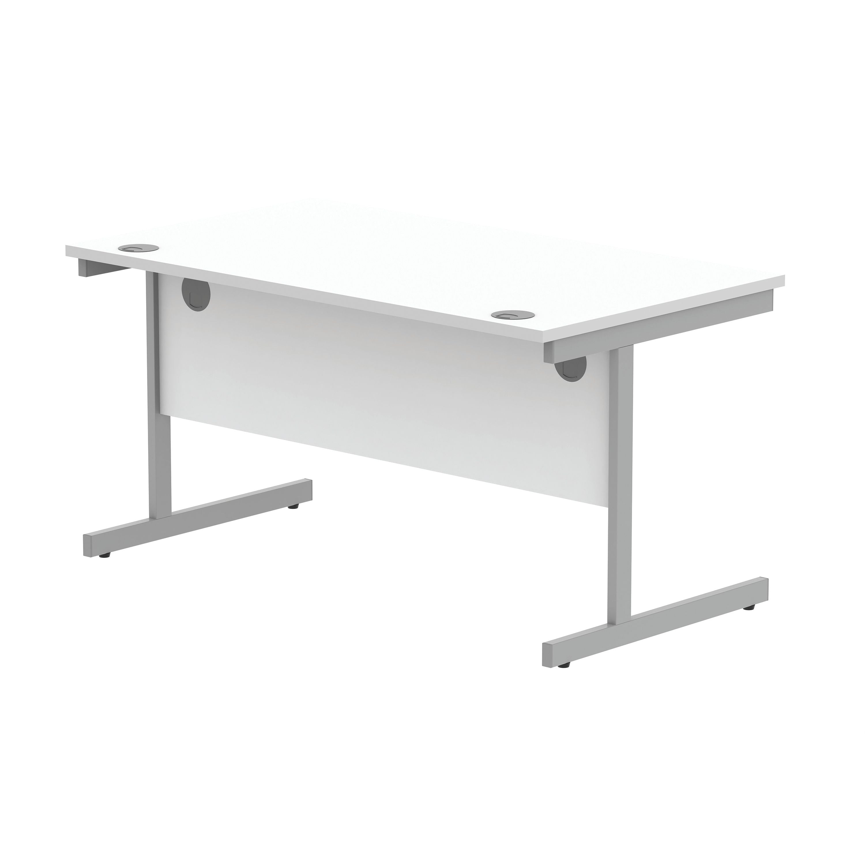 Astin Rectangular Single Upright Cantilever Desk 1400x800x730mm Arctic White/arctic White Kf803617