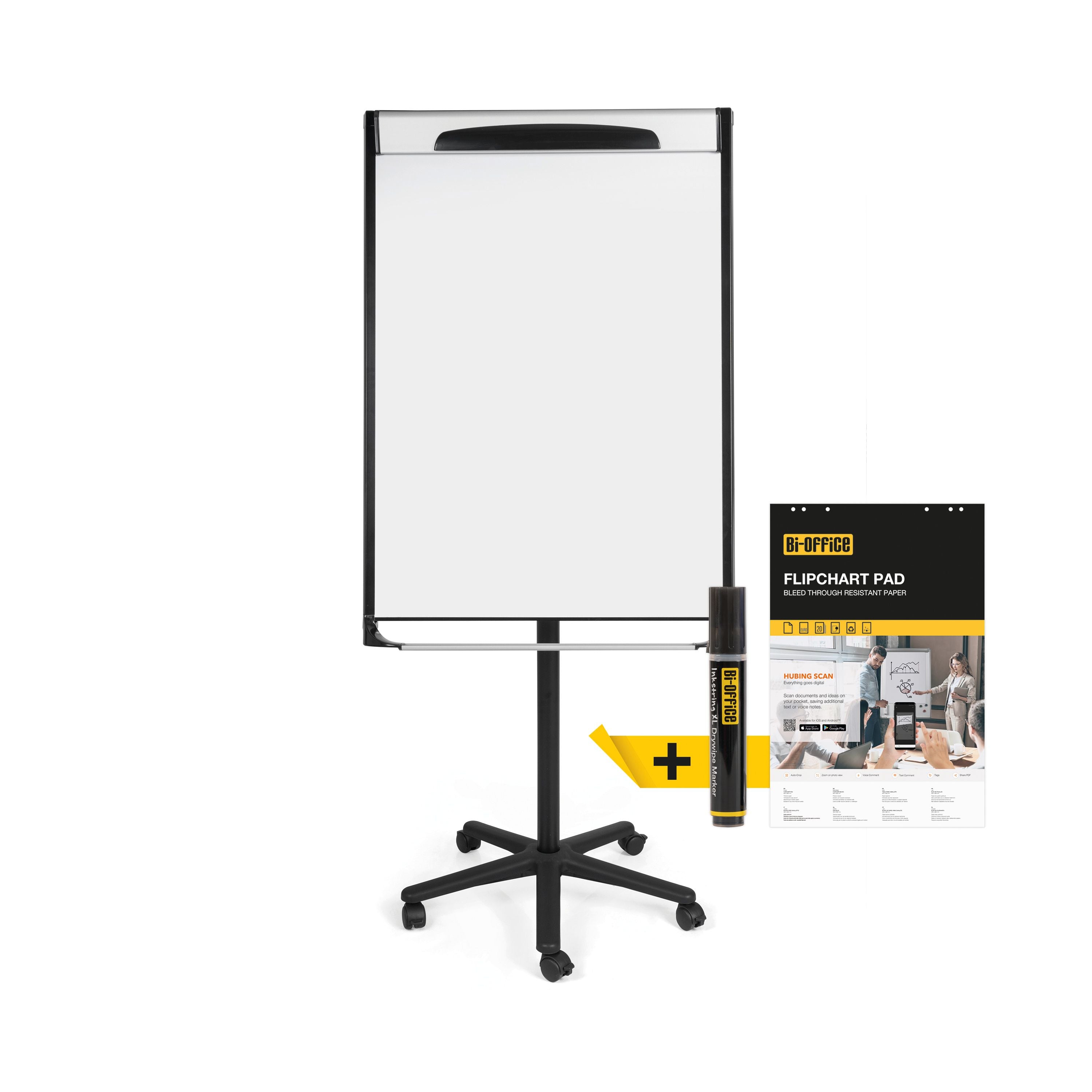 Bi-office Mastervision Magnetic Mobile Easel Black 70x100cm Ea48066720