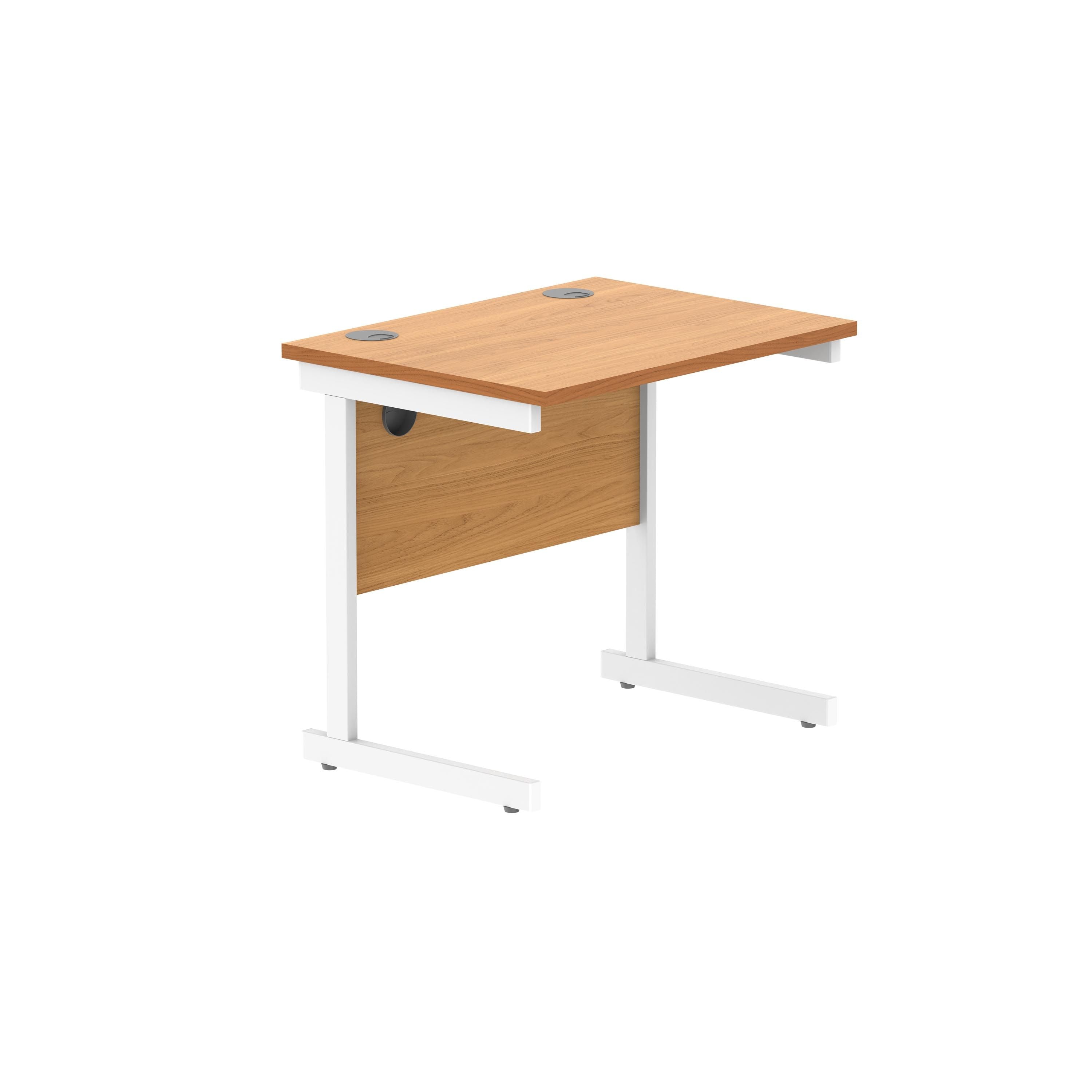 Astin Rectangular Single Upright Cantilever Desk 800x600x730mm Beech/white Kf800070