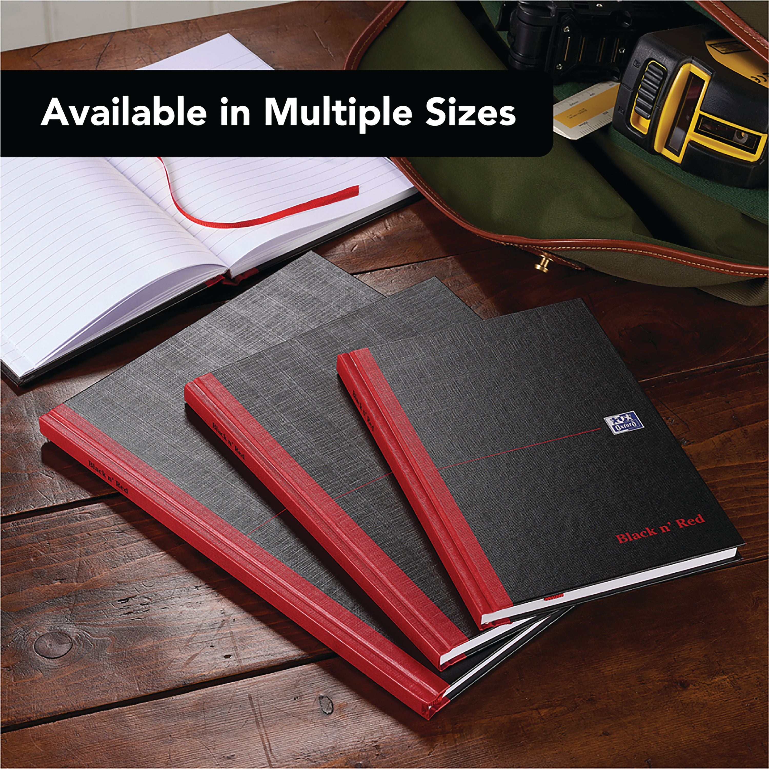 Black N Red Casebound Hardback Notebook Ruled 192 Pages A4 Plus 2 Foc – (Pack of 5)