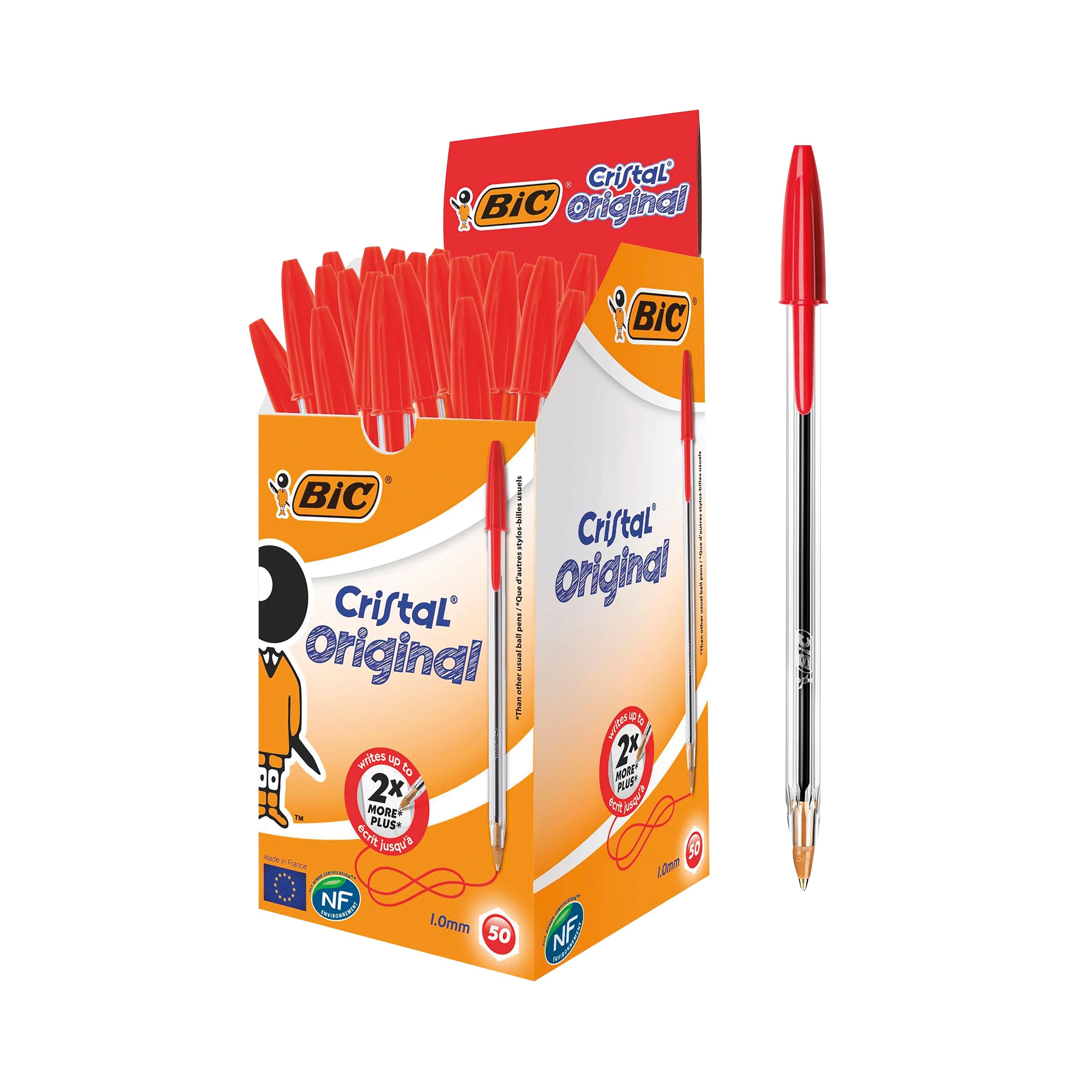 Bic Cristal Ballpoint Pen Medium Red – (Pack of 50)