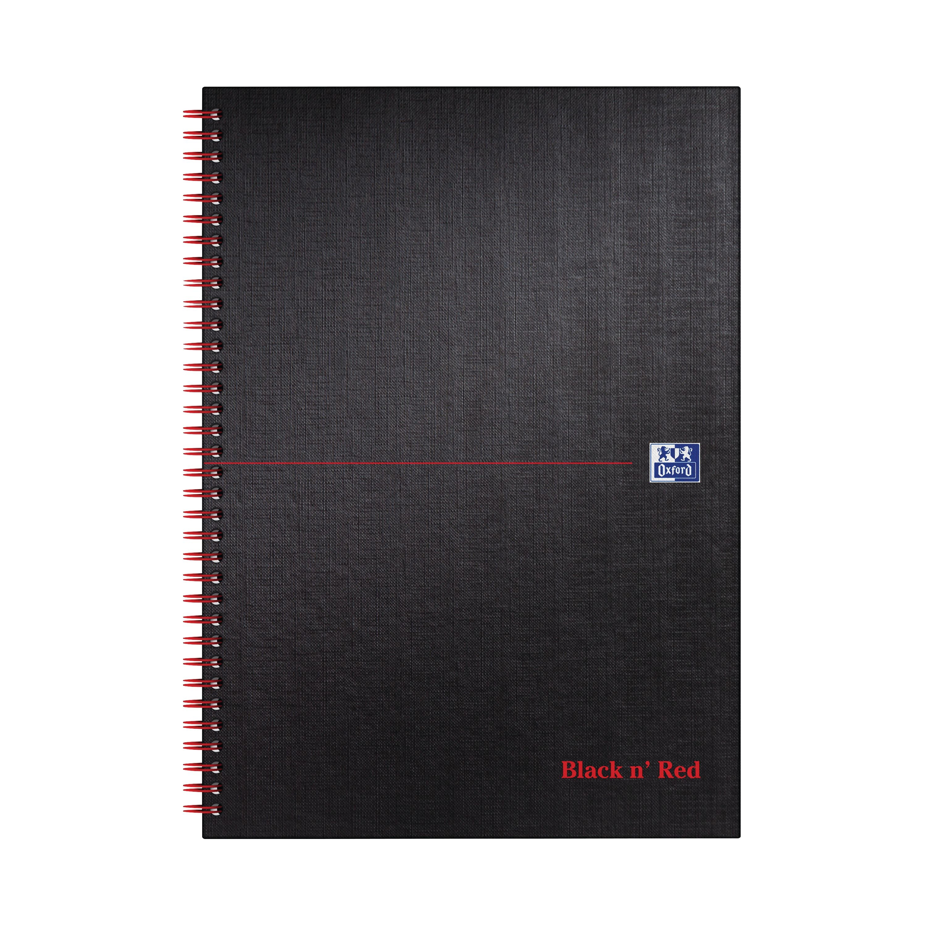 Black N Red Wirebound Ruled Hardback Notebook 140 Pages A4 – (Pack of 5)