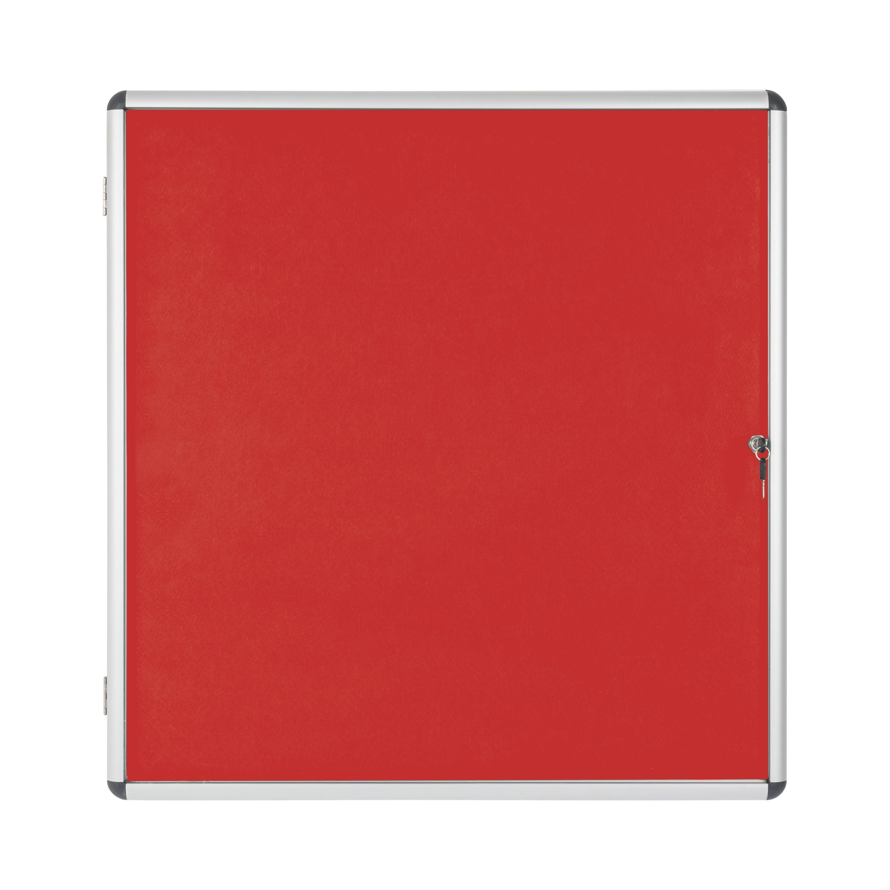 Bi-office Enclore Display Case Red Felt Acrylic Aluminium Frame 12xa4 Vt660105150