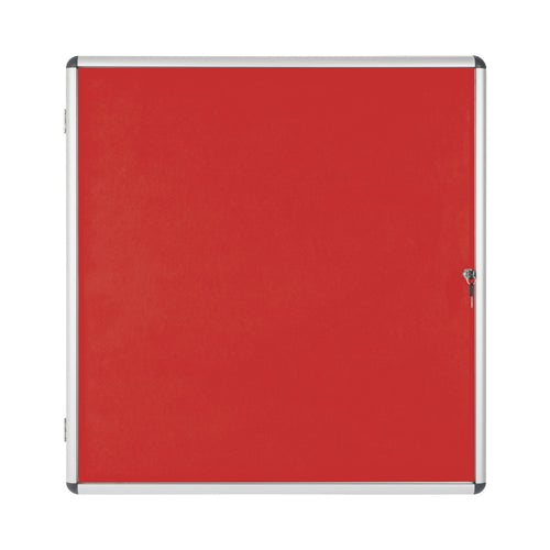 Bi-office Enclore Display Case Red Felt Acrylic Aluminium Frame 12xa4 Vt660105150