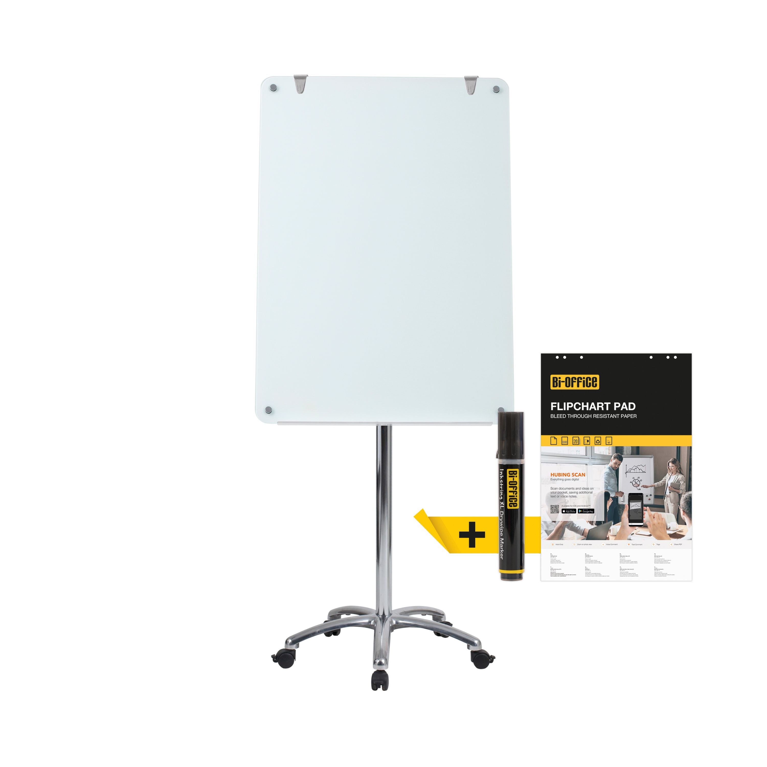 Bi-office Prime Glass Mobile Easel Magnetic Surface 70x100cm Gea4850116