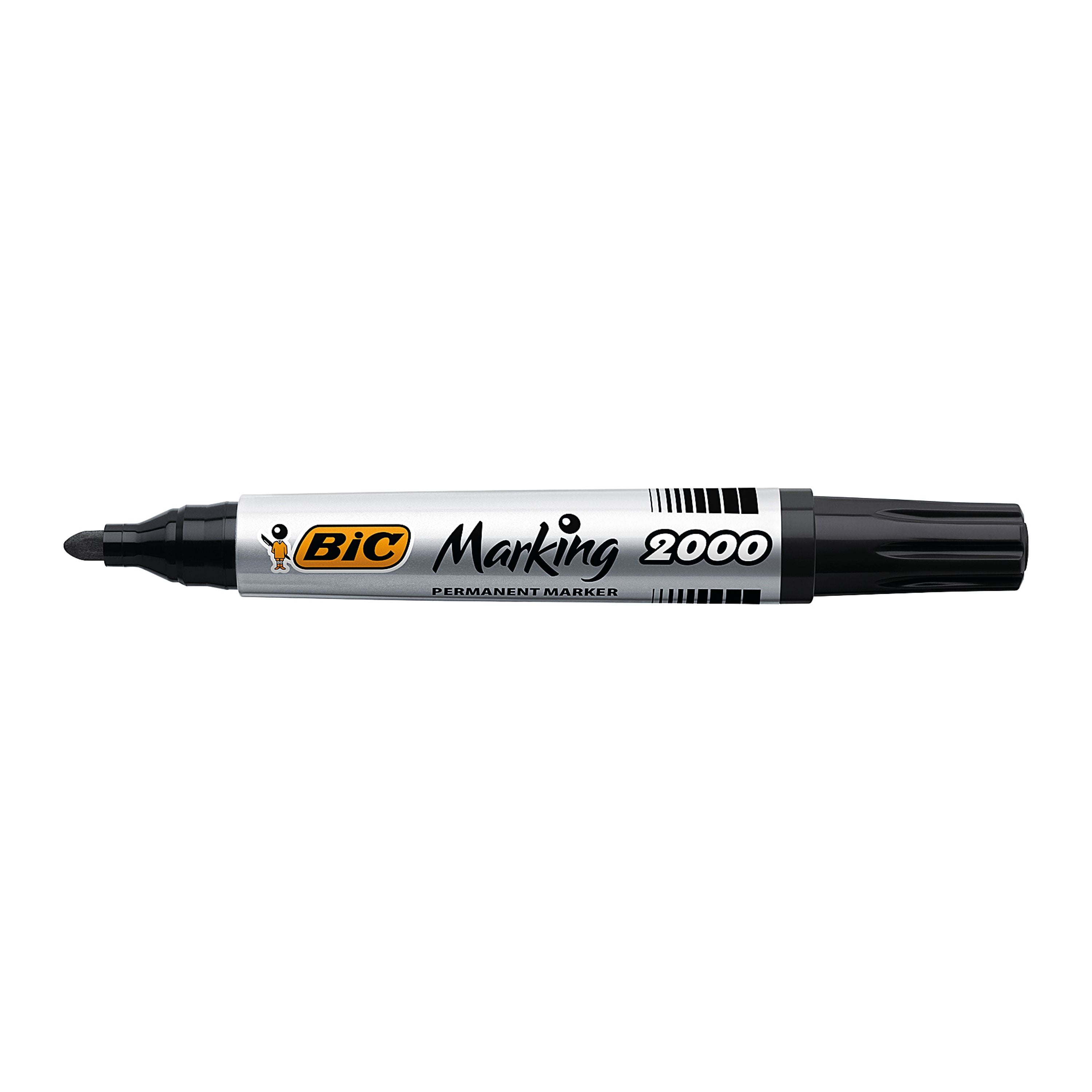 BIC 2000 Permanent Marker Bullet Tip Black – (Pack of 12)