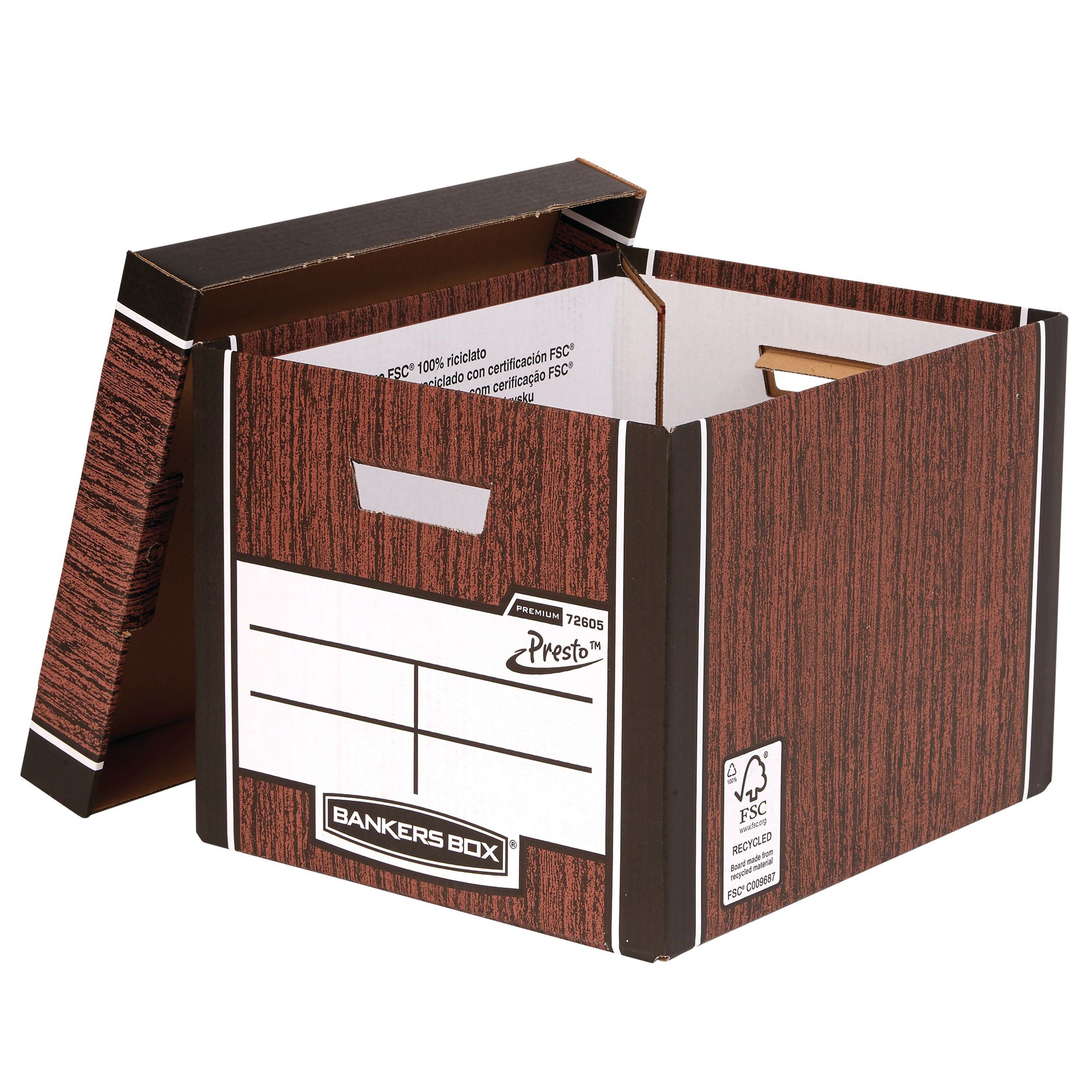 Bankers Box Woodgrain Tall Premium Storage Box – (Pack of 10)