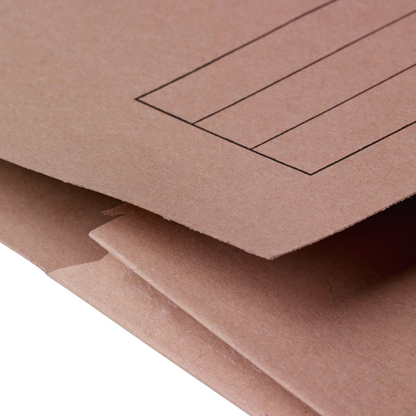 5 Star Office Document Wallet Half Flap 285gsm Recycled Capacity 32mm A4 Buff  (Pack of 50)