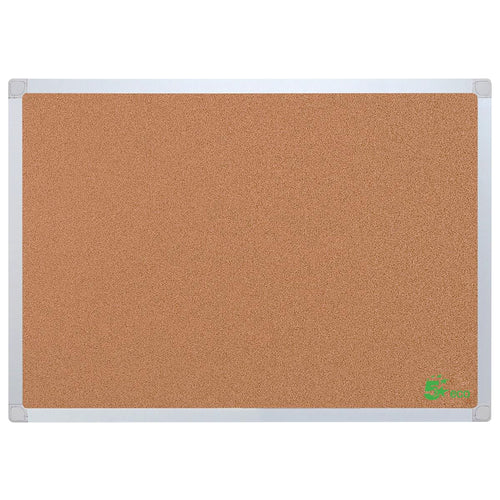 5 Star Office Cork Board With Wall Fixing Kit Aluminium Frame 1200x900mm
