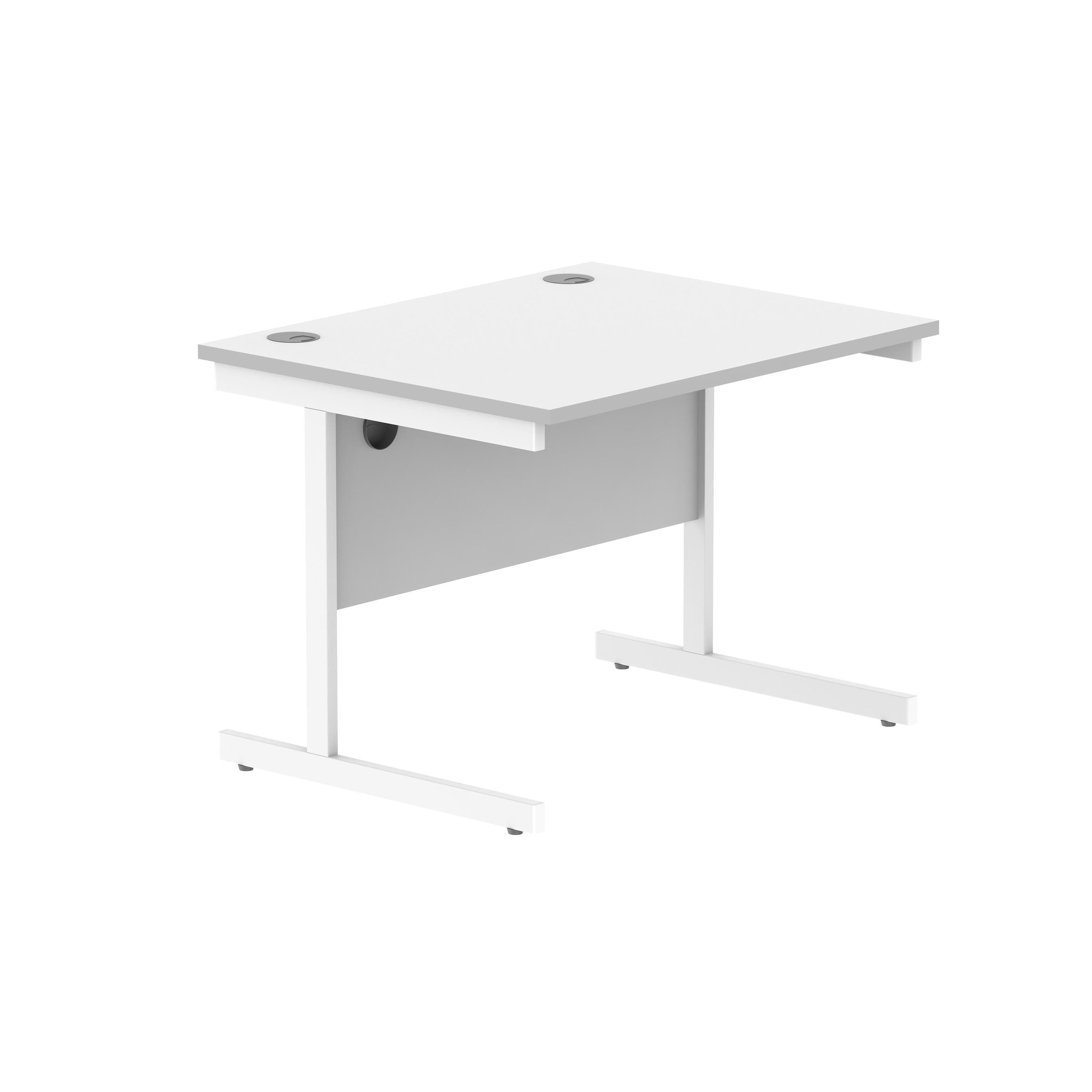 Astin Rectangular Single Upright Cantilever Desk 800x800x730mm White/white Kf800078