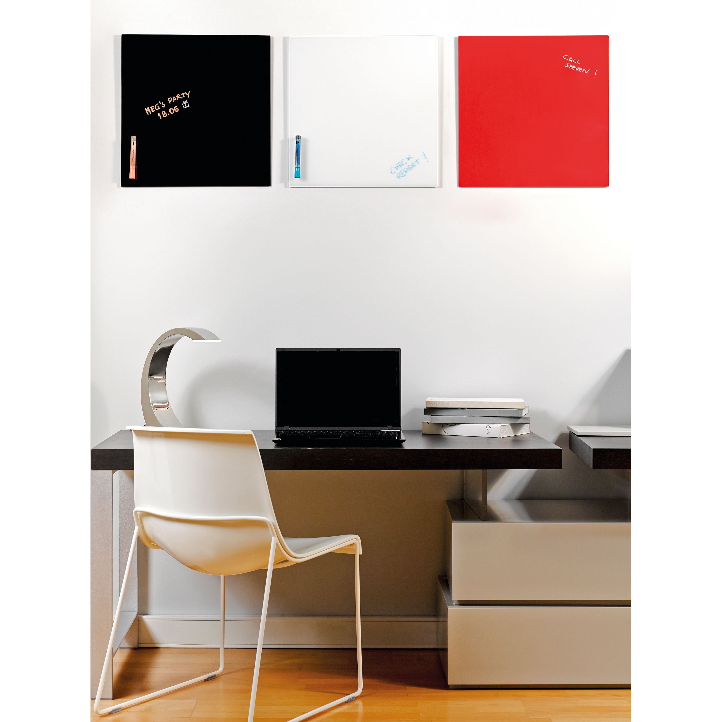 Bi-office Glass Magnetic Board Red Surface Frameless 48x48cm Gl150301