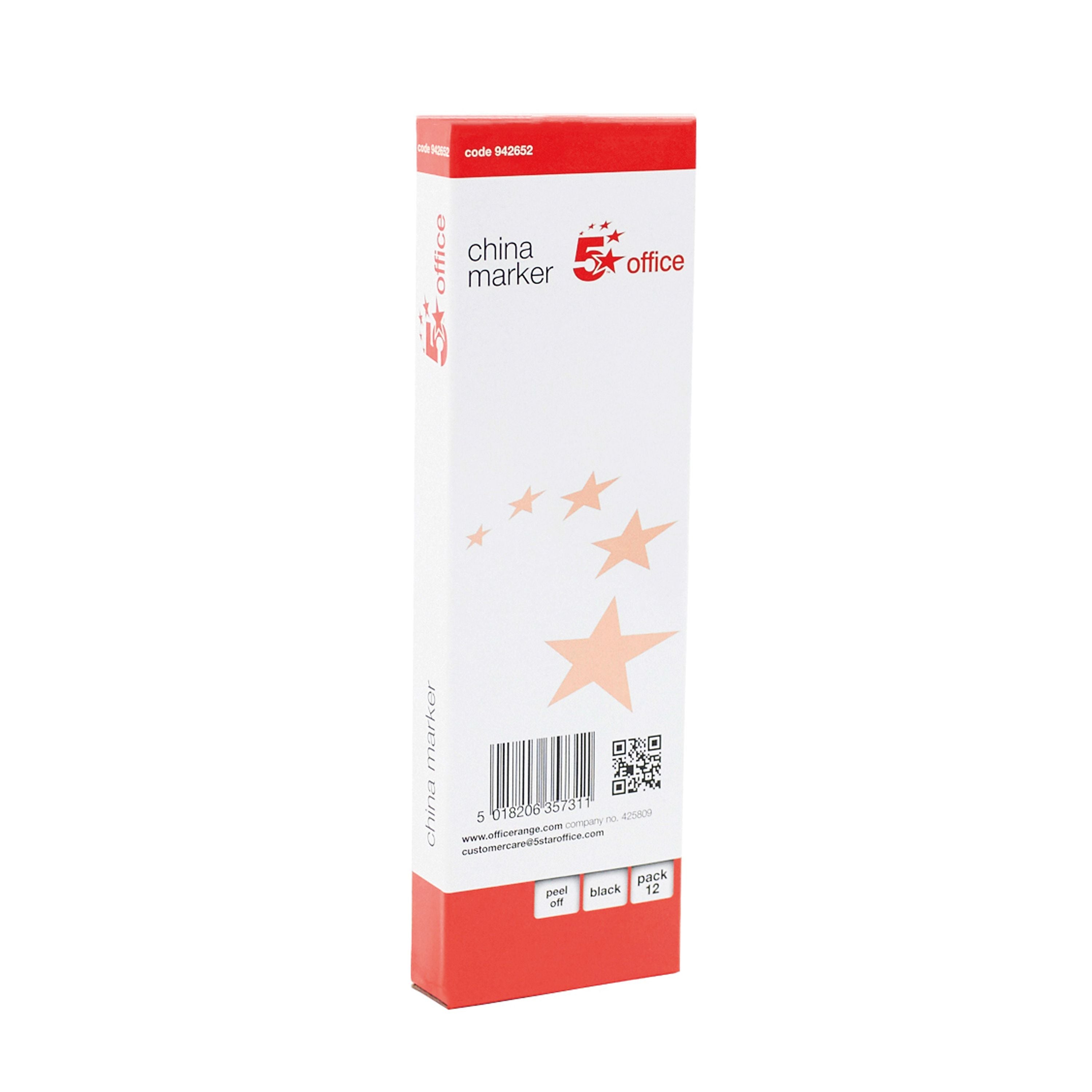 5 Star Office China Graph Pencil 4mm Column Non-toxic Black – (Pack of 12)