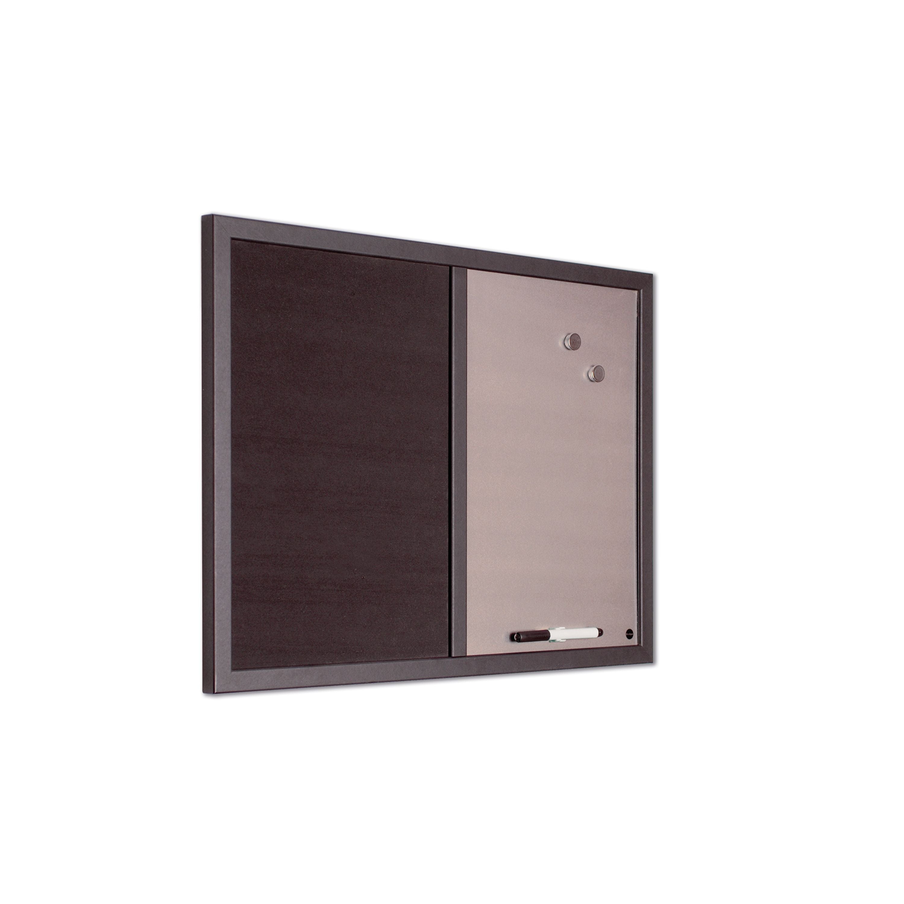 Bi-office Black Shadow Fabric Silver Finish Board Black Frame 90x60cm Mx07232169