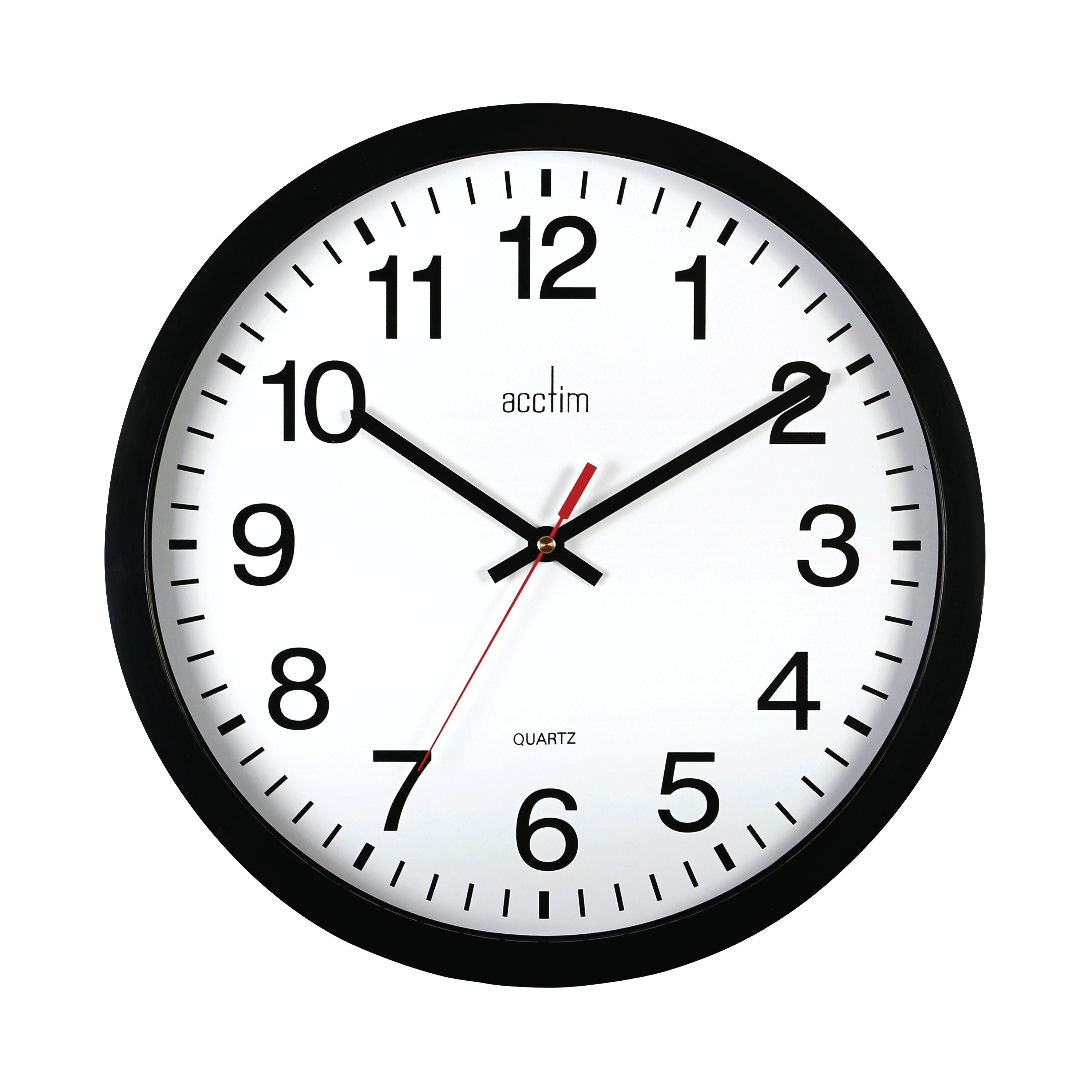 Acctim Controller Silent Sweep Wall Clock 368mm Black 93/704b