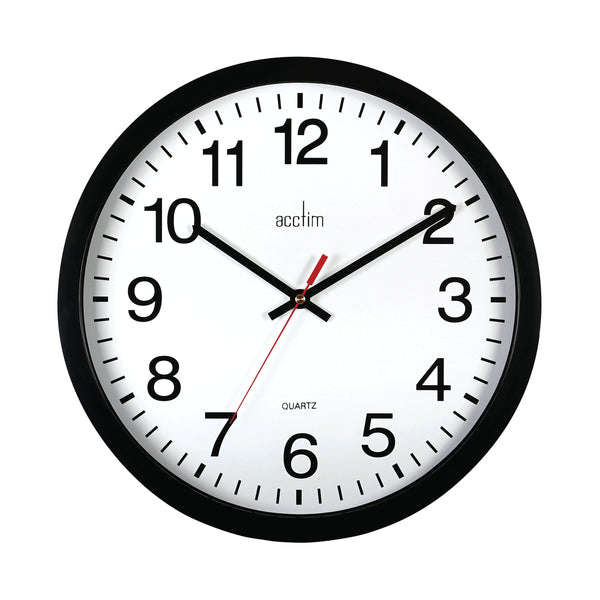 Acctim Controller Silent Sweep Wall Clock 368mm Black 93/704b