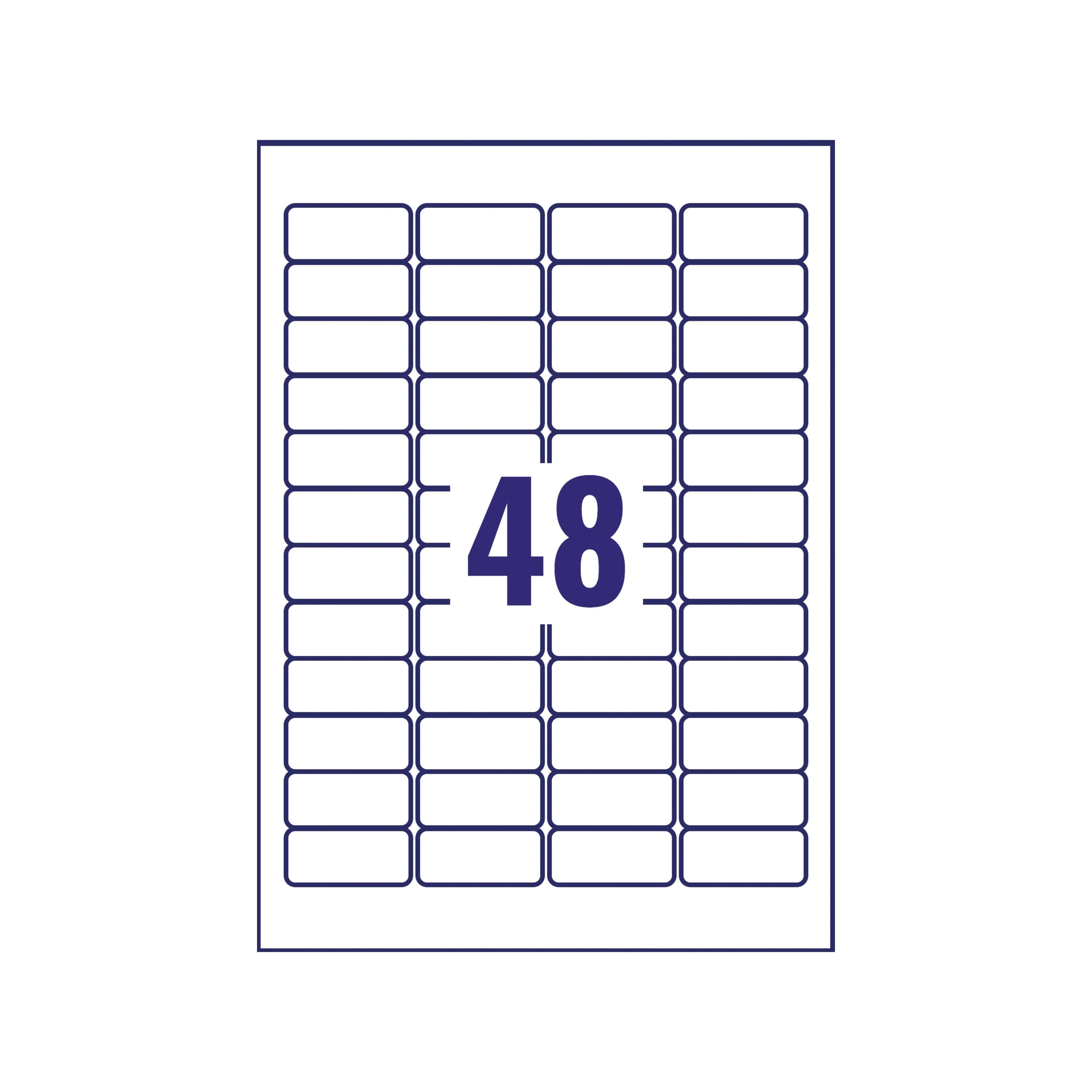 Avery Removable Labels 48 Per Sheet White – (Pack of 1200)