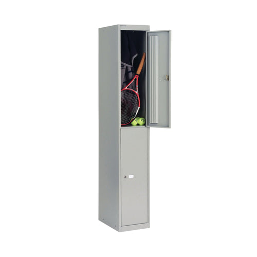 Bisley 2 Door Locker 305x305x1802mm Goose Grey Clk122 Goose