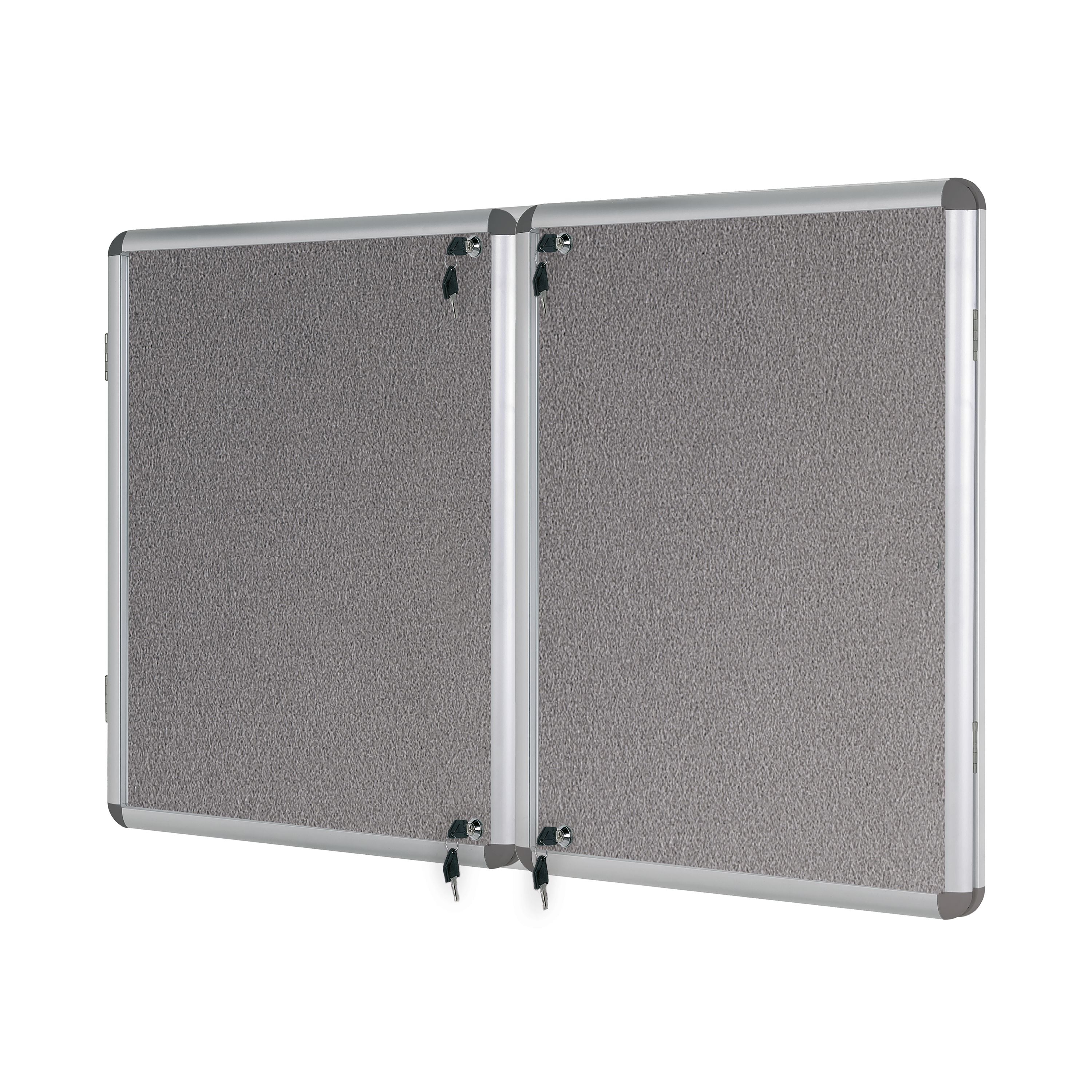 Bi-office Enclore Display Case Grey Felt Acrylic Aluminium Frame 40xa4 Vt750103150