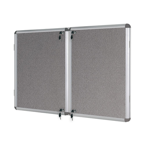 Bi-office Enclore Display Case Grey Felt Acrylic Aluminium Frame 40xa4 Vt750103150