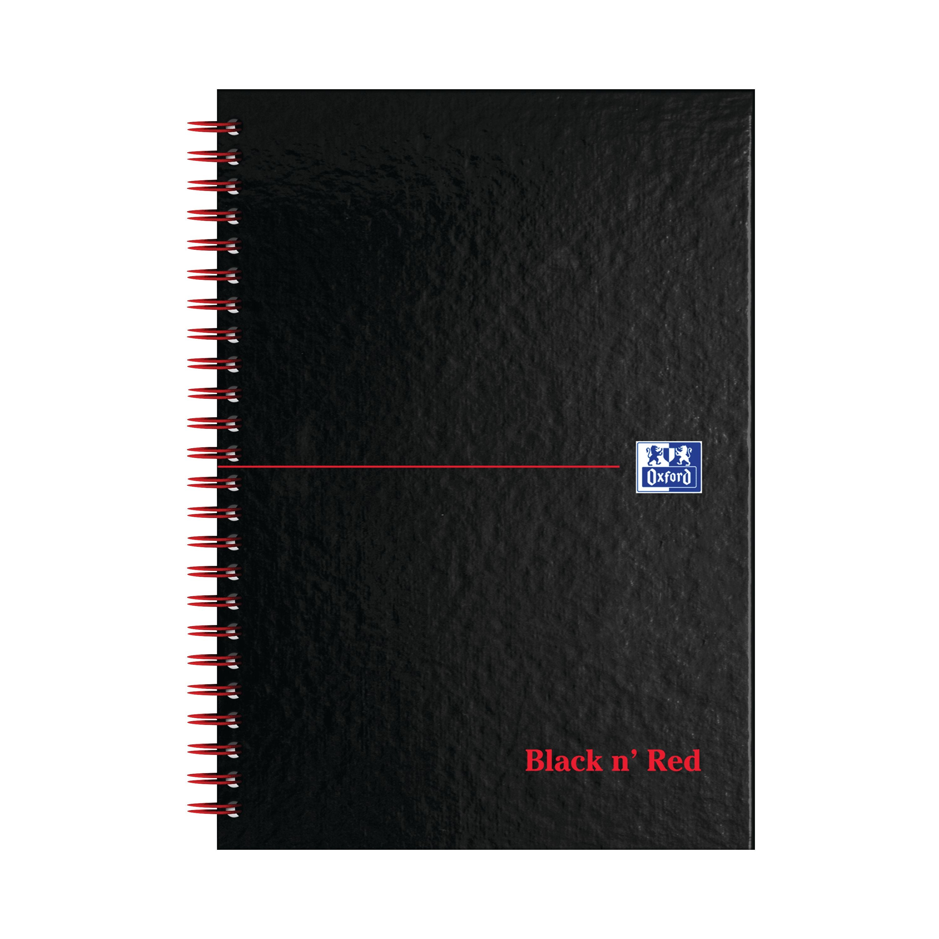 Black N Red Wirebound A-z Hardback Notebook A5 – (Pack of 5)