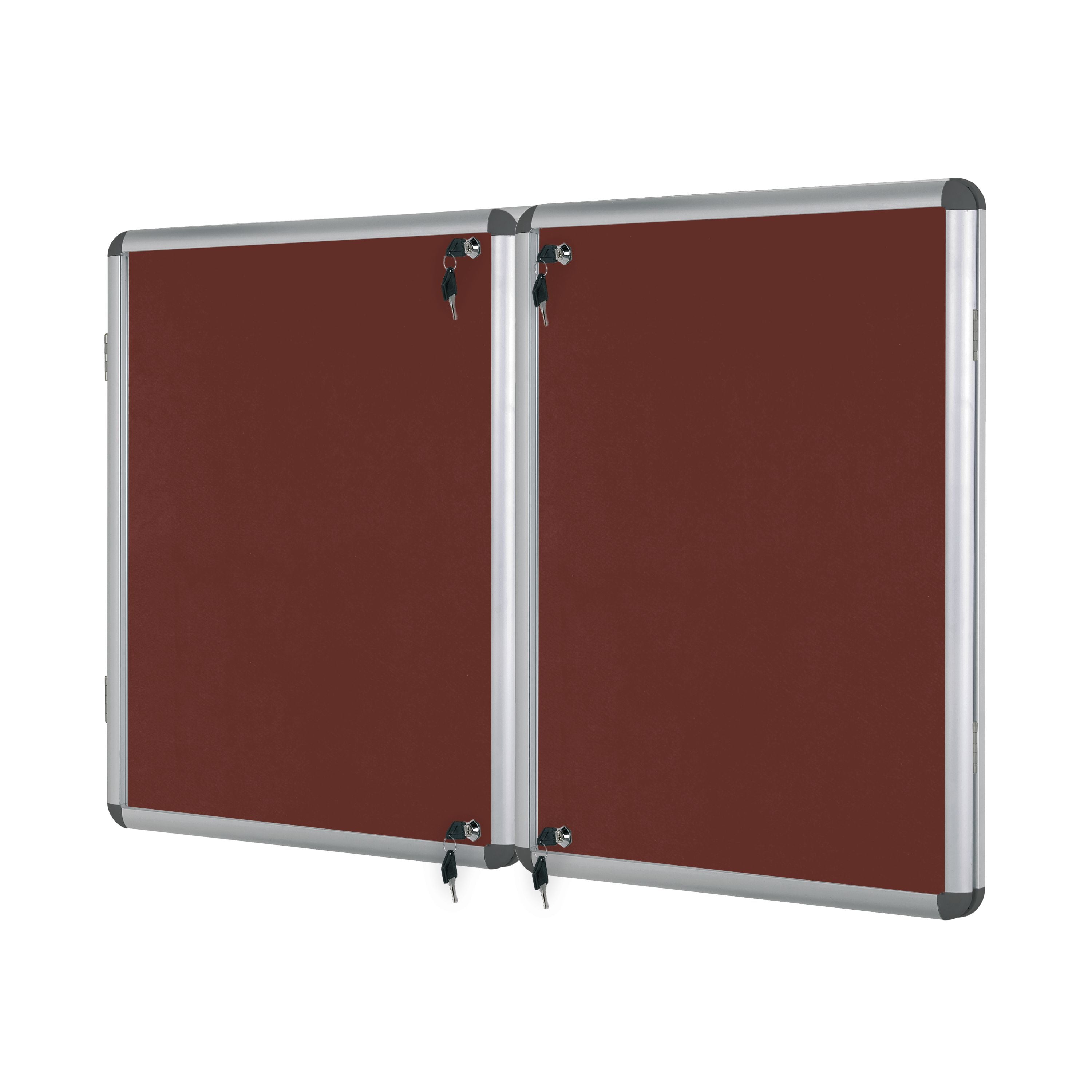 Bi-office Enclore Display Case Burgundy Felt Acrylic Aluminium Frame 32xa4 Vt770106150