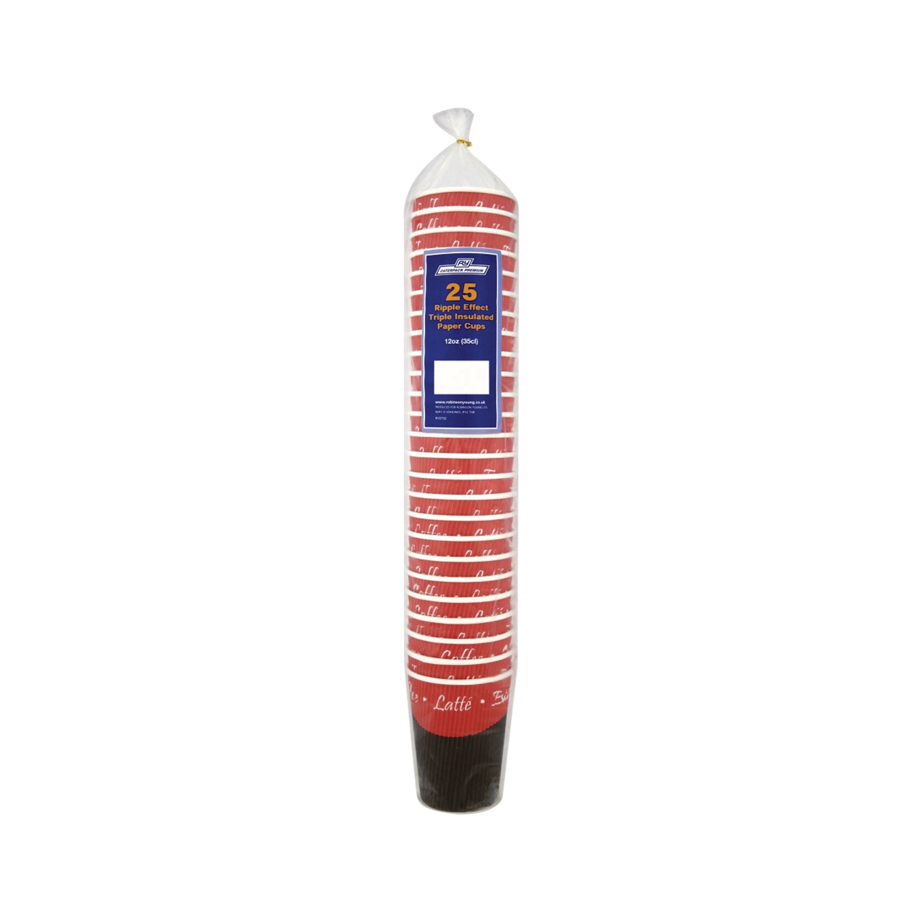 Caterpack 35cl Rippled Wall Hot Cups (pack Of 25) Hvrwpa12v1