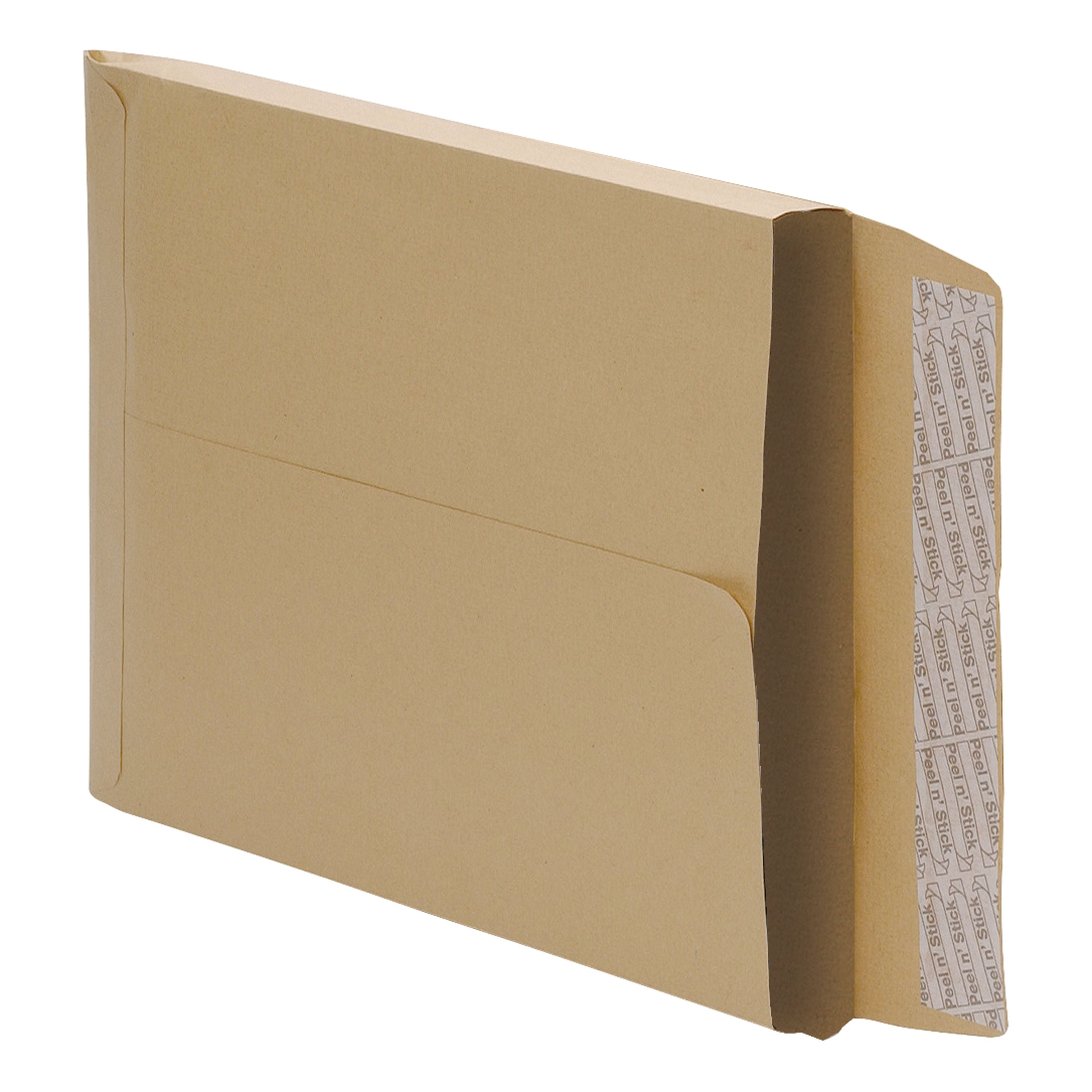 5 Star Office Envelopes C4 Gusset 25mm Peel And Seal 115gsm Manilla – (Pack of 125)