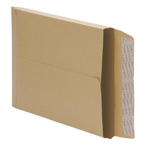 5 Star Office Envelopes C4 Gusset 25mm Peel And Seal 115gsm Manilla – (Pack of 125)