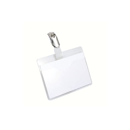 Durable Visitor Badge With Rotating Clip 60x90mm Clear (pack Of 25) 8106