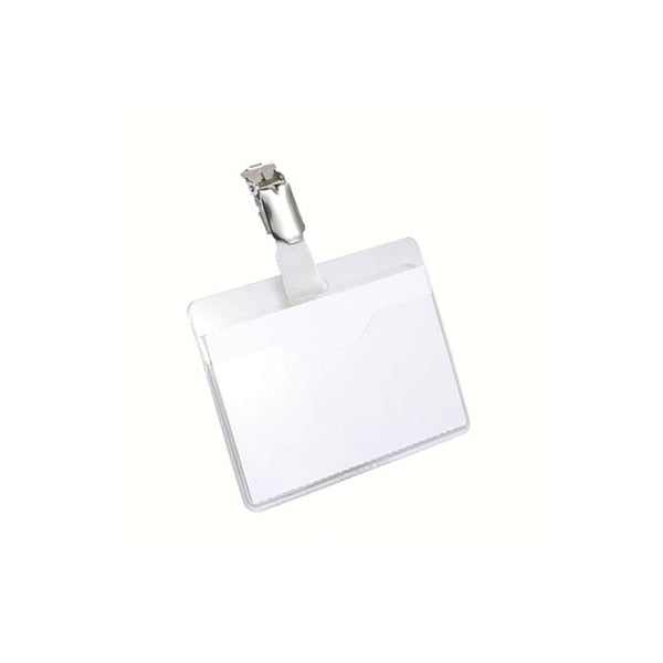 Durable Visitor Badge With Rotating Clip 60x90mm Clear (pack Of 25) 8106