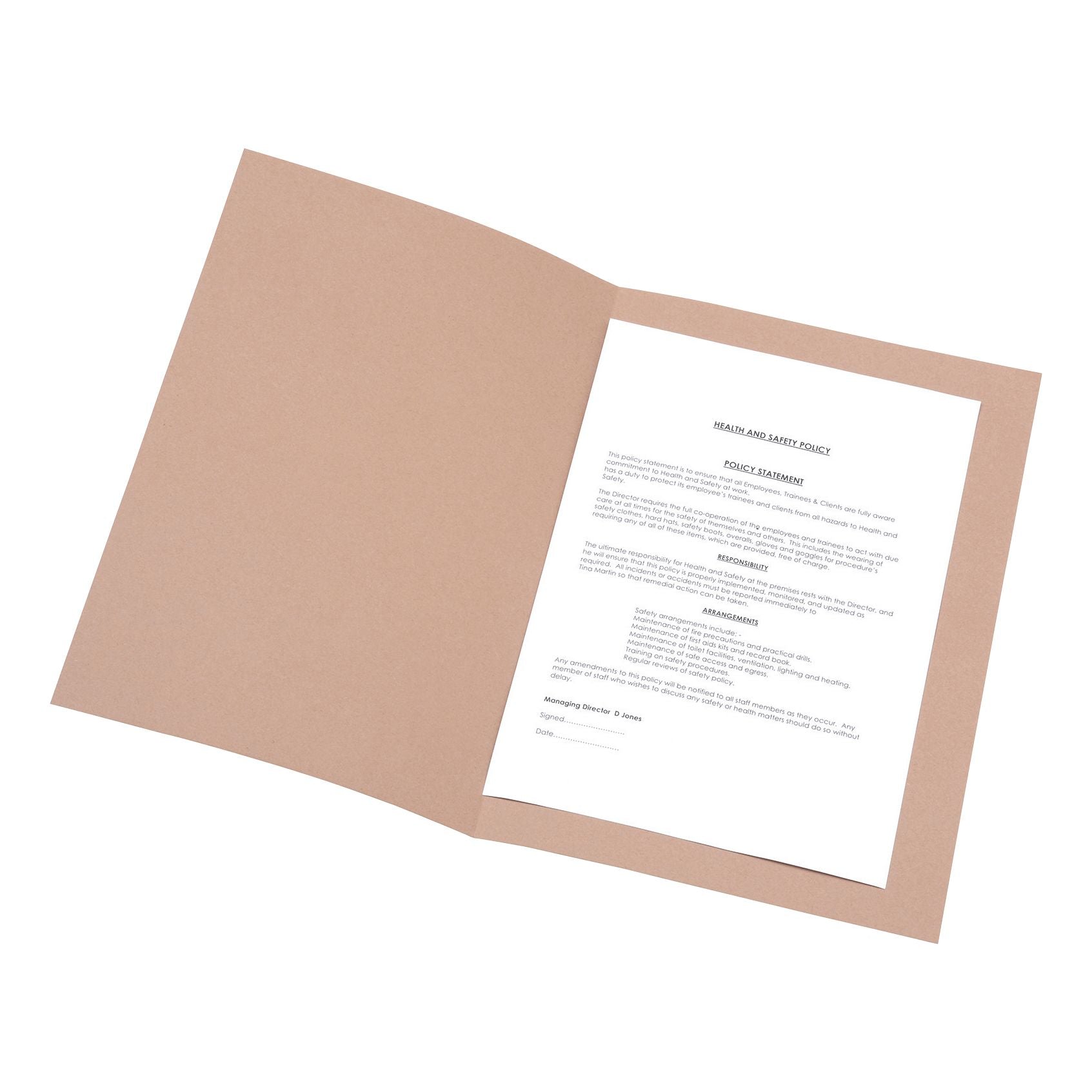 5 Star Office Square Cut Folder Recycled 250gsm Foolscap Buff - (Pack of 100)