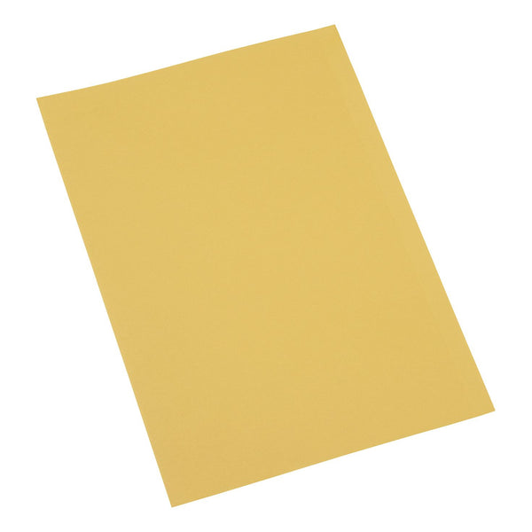 5 Star Office Square Cut Folder Recycled 250gsm Foolscap Yellow - (Pack of 100)