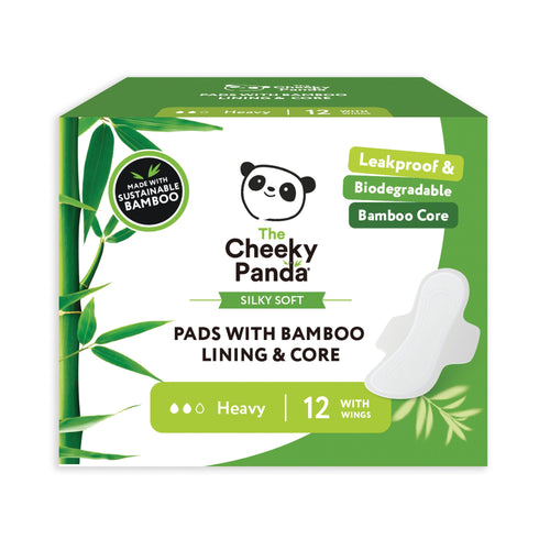 Cheeky Panda Pads With Bamboo Lining Core Heavy  (Pack of 6)