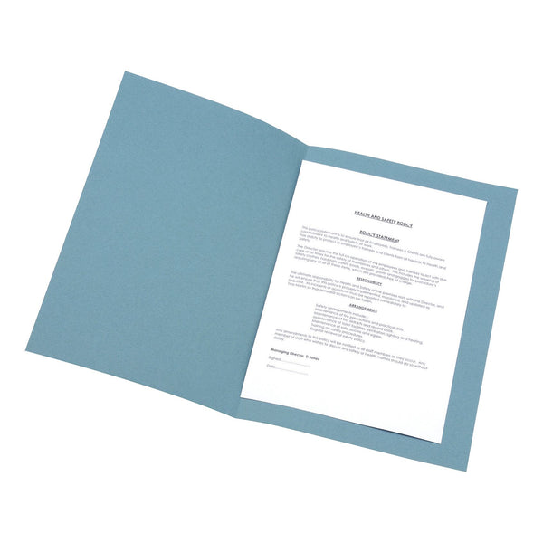 5 Star Office Square Cut Folder Recycled 250gsm Foolscap Blue - (Pack of 100)