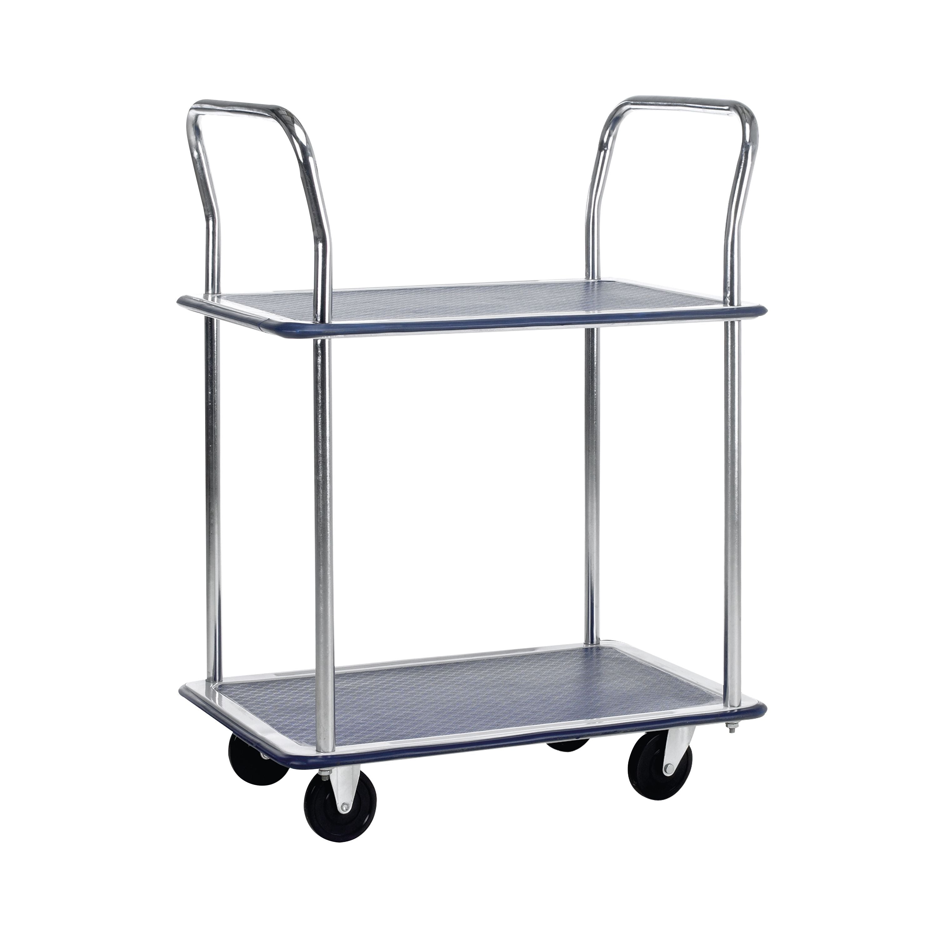 Barton Storage Barton Silver And Blue 2 Shelf Trolley With Chrome Handles Pst2