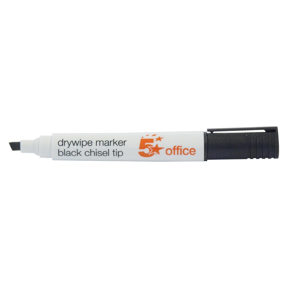 5 Star Office Drywipe Marker Xylene/Toluene-free Chisel Tip 2-5mm Line Wallet Assorted – (Pack of 4)