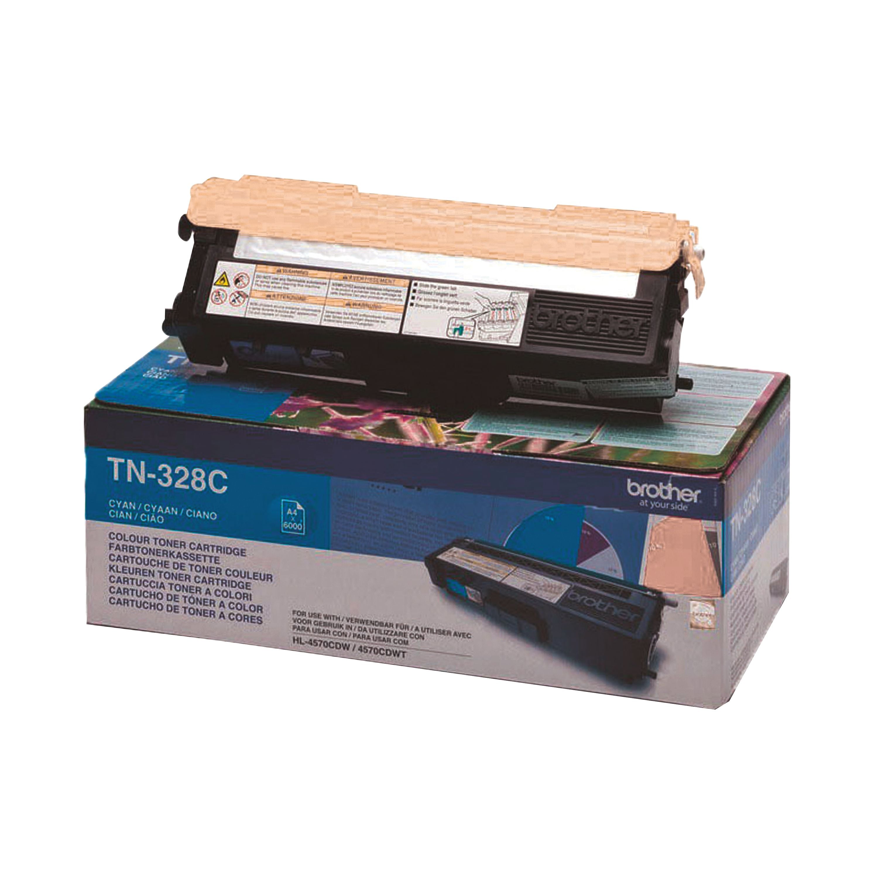 Brother Tn-328c Toner Cartridge Super High Yield Cyan Tn328c