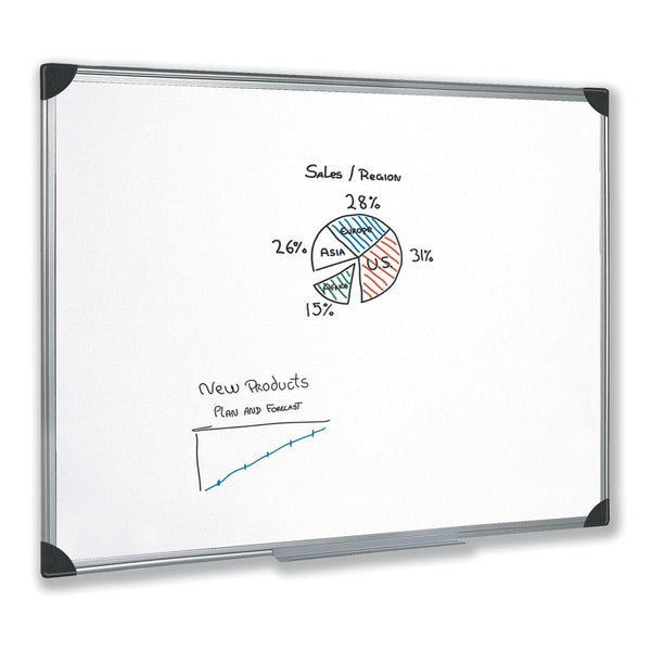 5 Star Office Whiteboard Drywipe Magnetic With Pen Tray And Aluminium Trim 1200x900mm