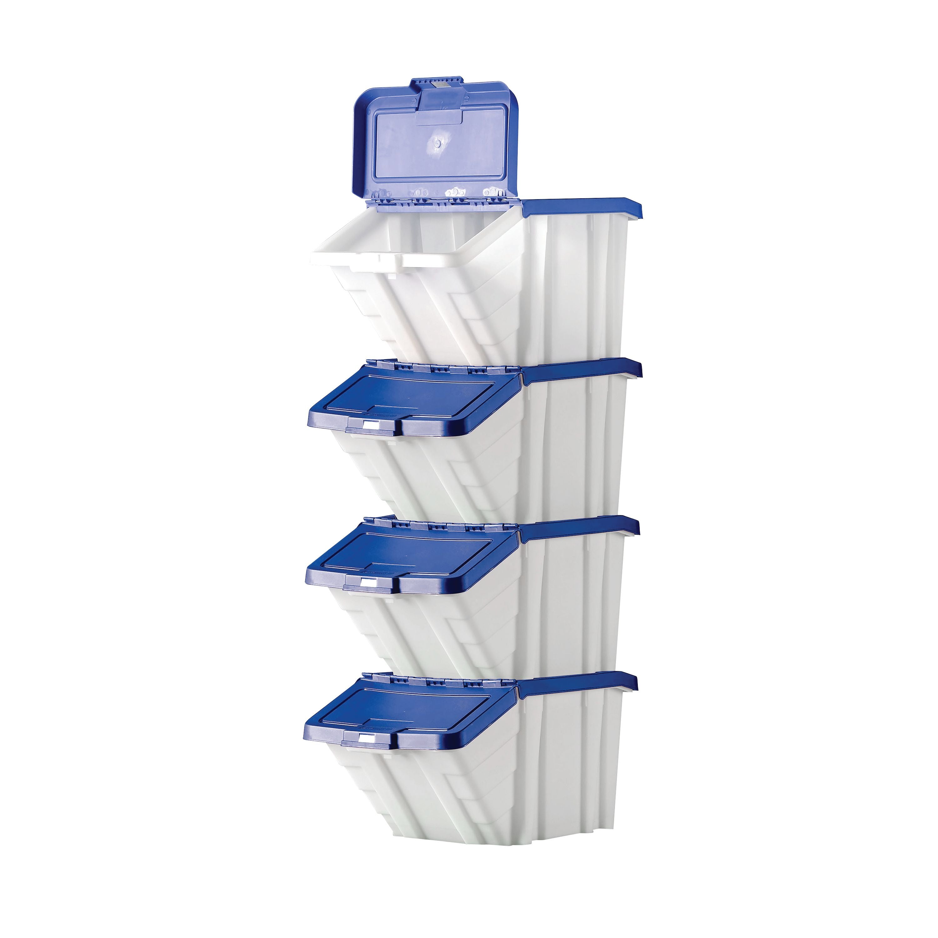 Barton Storage Barton Multifunctional Storage Bins Blue Lids – (Pack of 4)