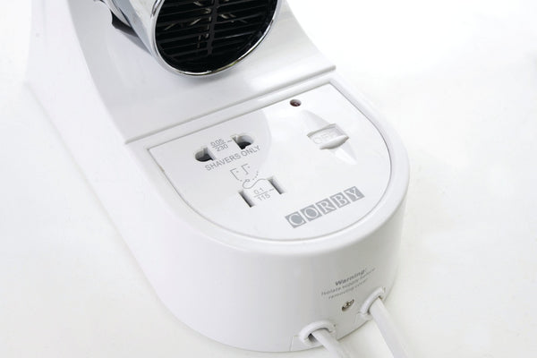 Corby of Windsor Kendal 1600 Wall Mounted Hair Dryer With Integrated Shaver Socket White 3004