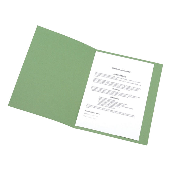5 Star Office Square Cut Folder Recycled 250gsm A4 Green - (Pack of 100)