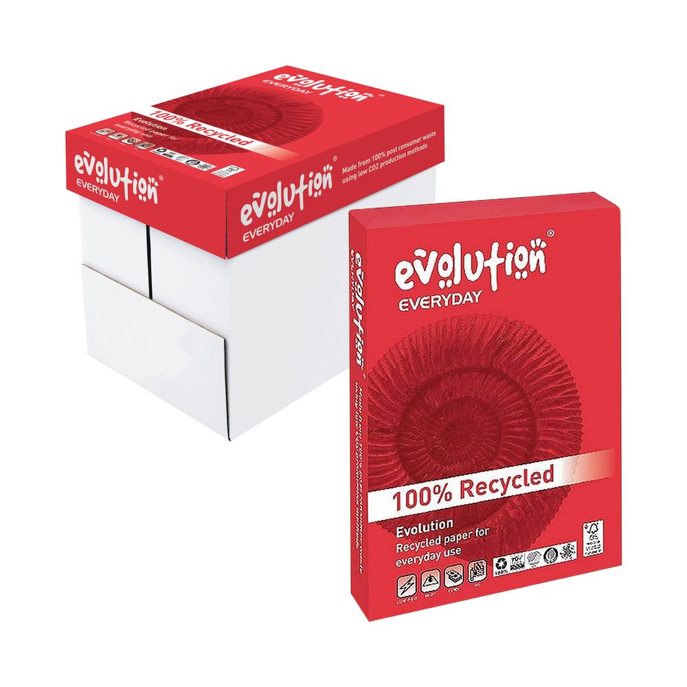Evolution Everyday A4 Recycled Paper 80gsm White (pack Of 2500) Eve2180