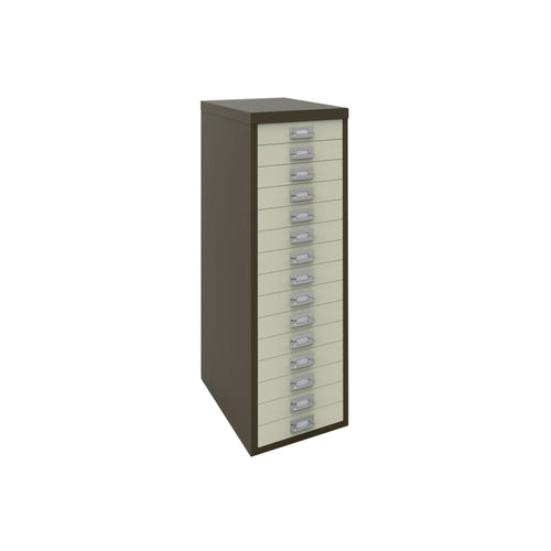 Bisley 15 Multidrawer Filing Cabinet A4279x380x860mm Coffee/cream H3915nl-005006