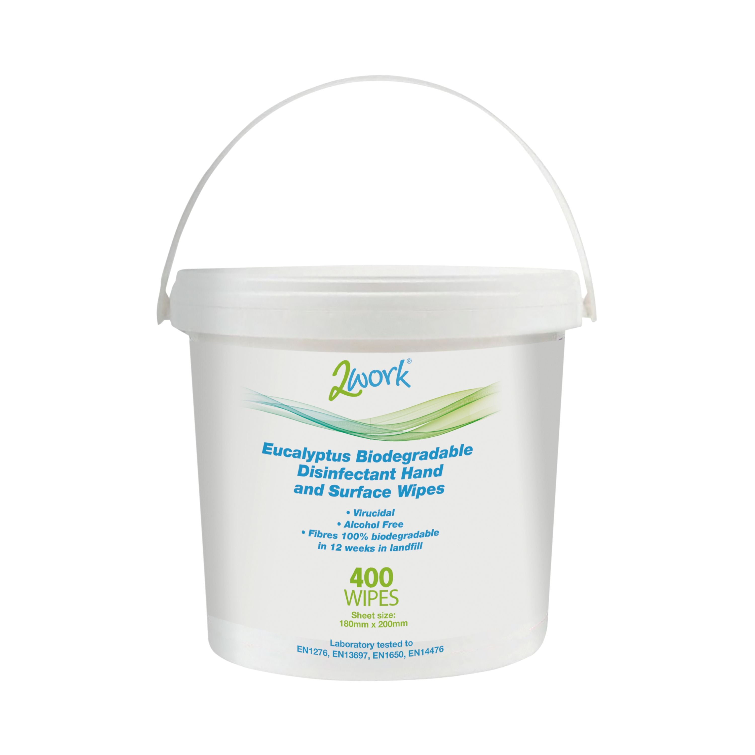 2work Biodegradable Eucalyptus Wipes (pack Of 400) 2w09162