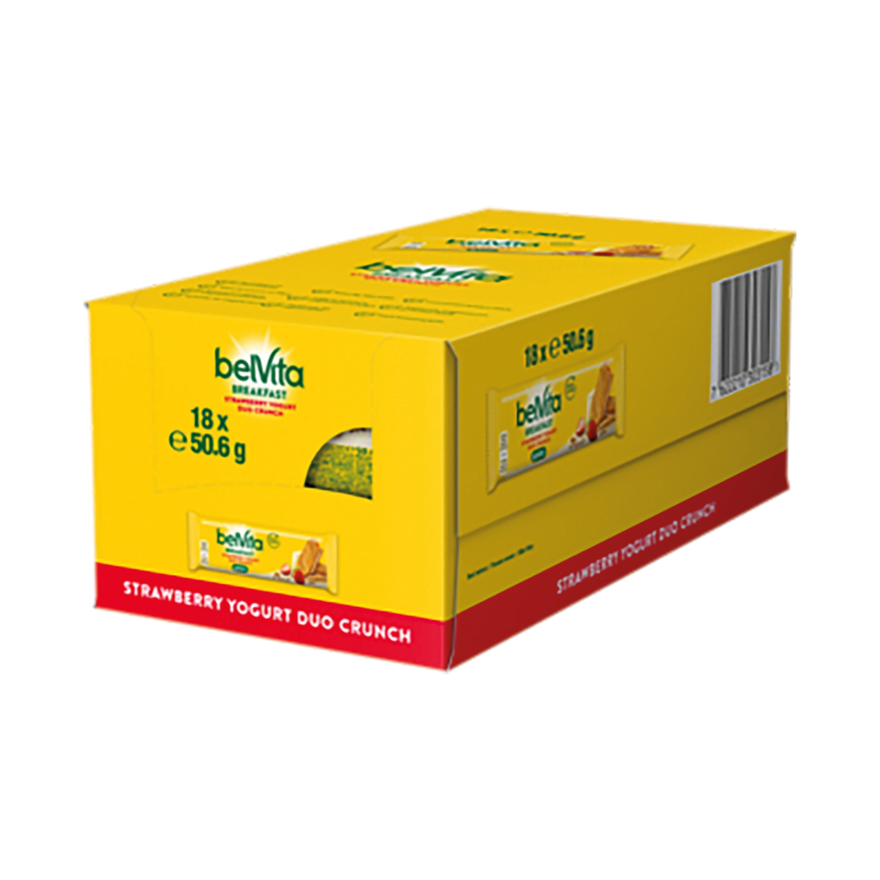 Belvita Breakfast Strawberry And Yogurt Duo Crunch Bars 50.6g – (Pack of 18)