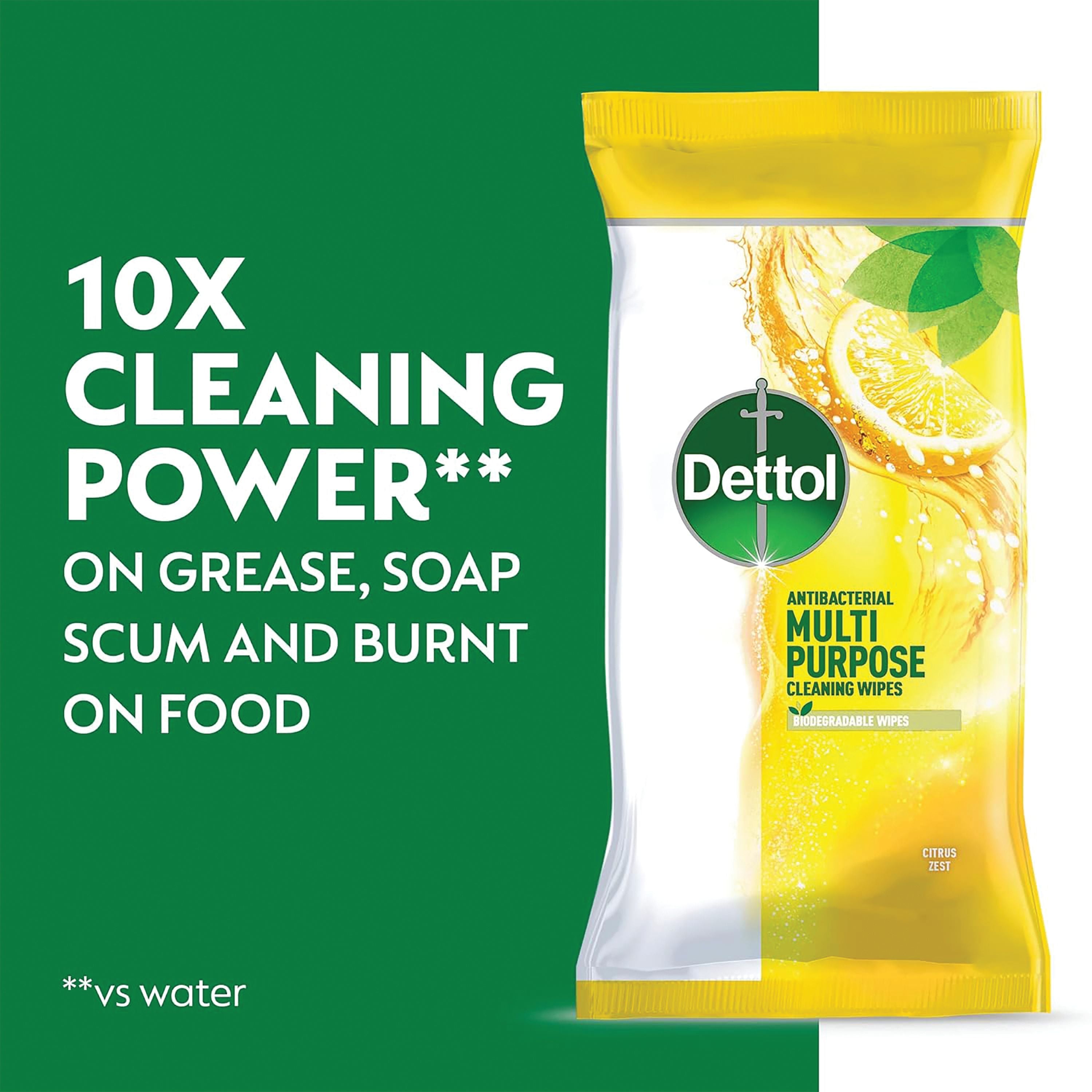Dettol Antibacterial Multipurpose Cleaning Wipes 105 Large Wipes Citrus Zest (pack Of 3) 3124900