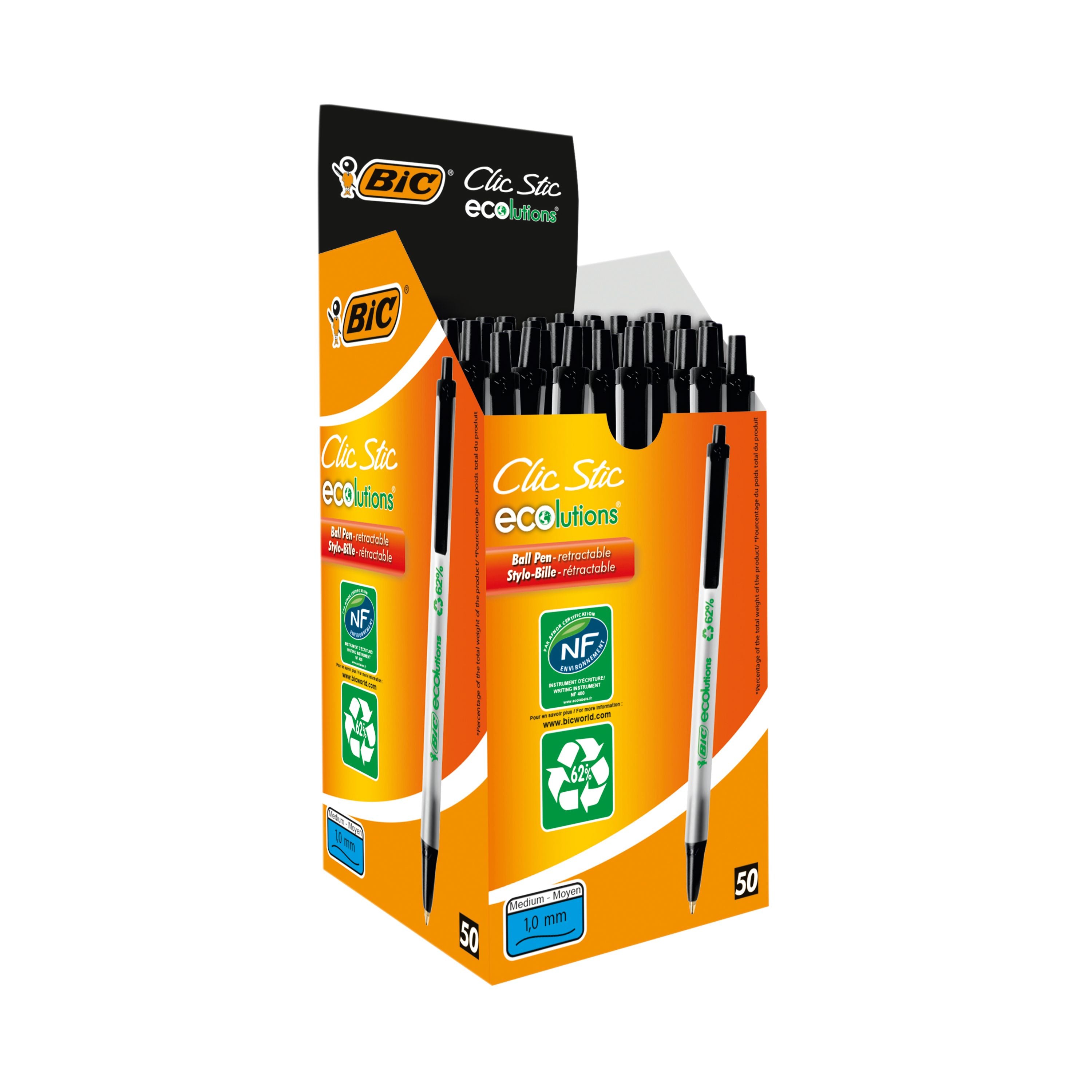 Bic Ecolutions Clic Stick Black - (Pack of 50)