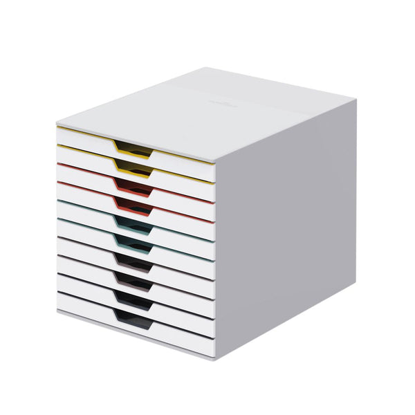 Durable Varicolor Desktop Organiser 10 Drawer Colour Coded Modular Storage A4 763027