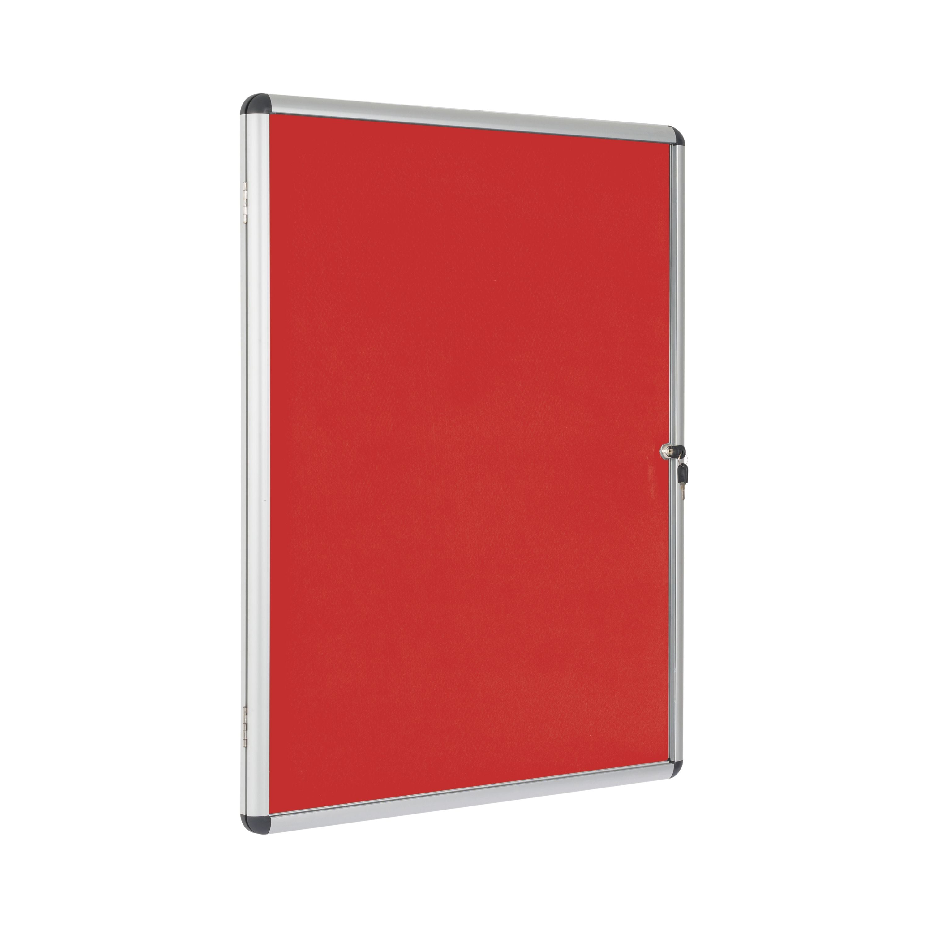 Bi-office Enclore Display Case Red Felt Acrylic Aluminium Frame 9xa4 Vt630105150