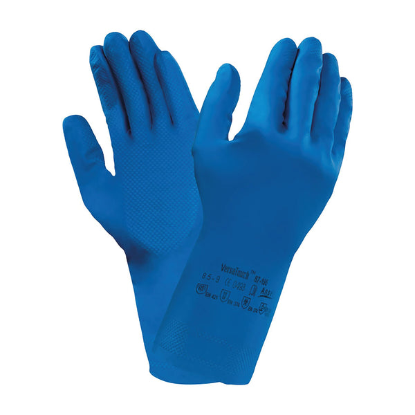 Ansell Versatouch 87-195 Latex Gloves 1pr Blue Xl An87-195xl